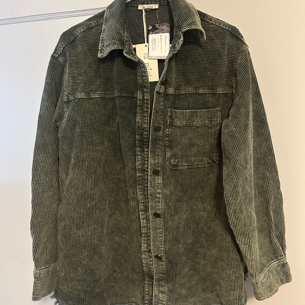 LA MIEL Olive Corduroy Shirt Jacket